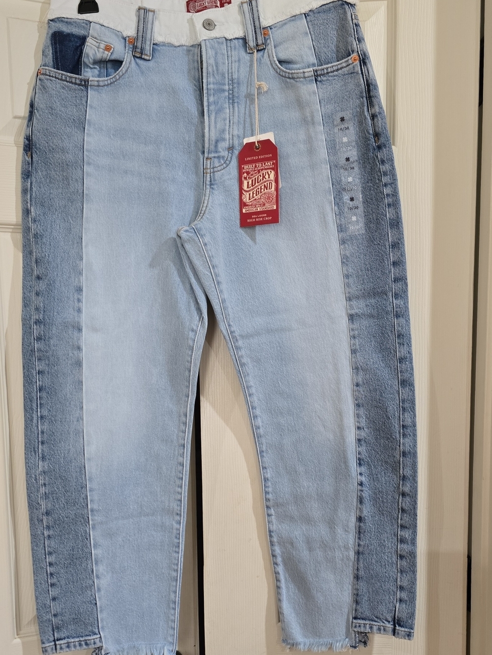 NWT- Lucky Brand Two-Tone Light Blue Denim Jeans